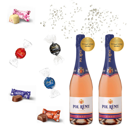 Two Sparkling Wine and Chocolates in Premium Gift Box