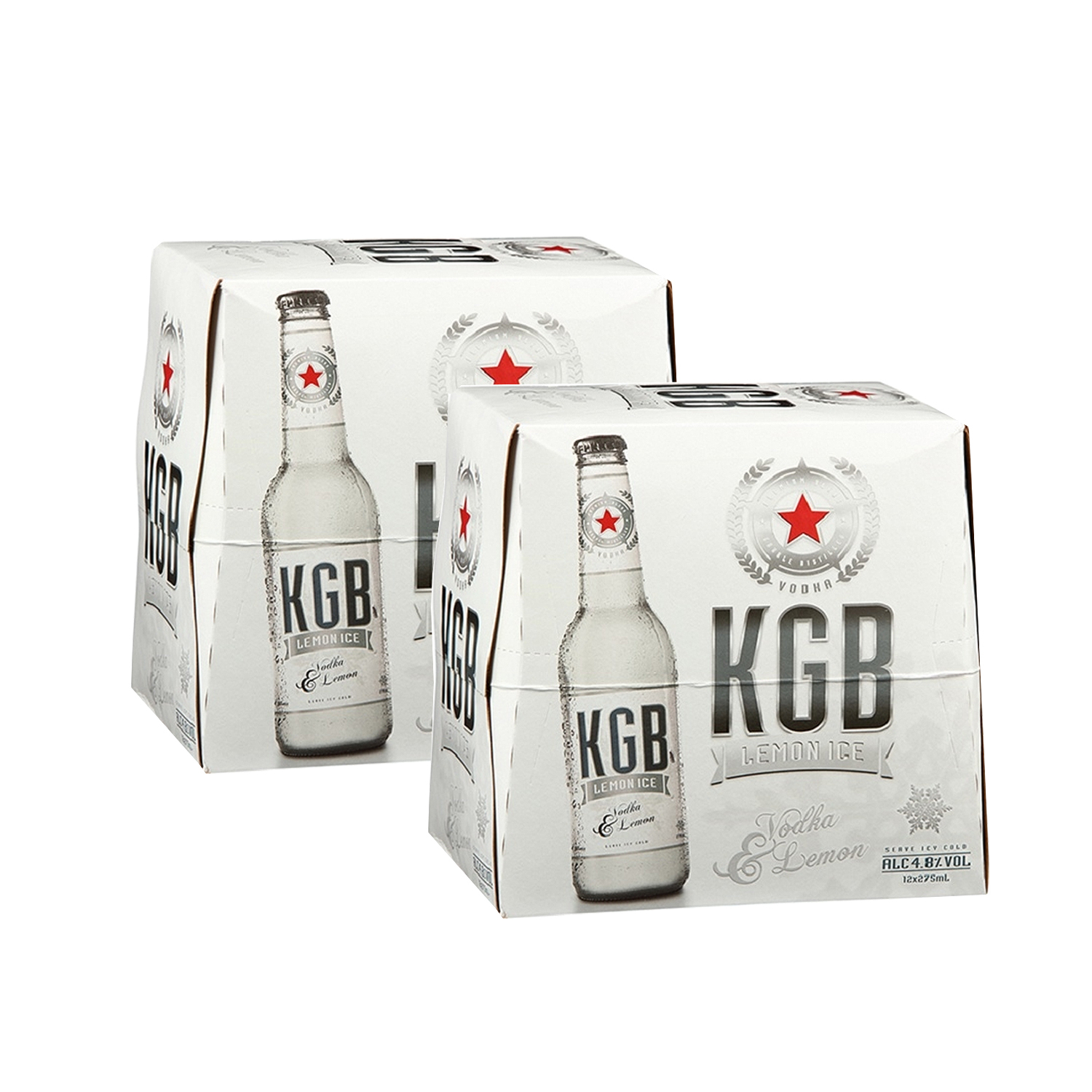 KGB Vodka Lemon (2x12) 24pk 275ml Winesale.co.nz
