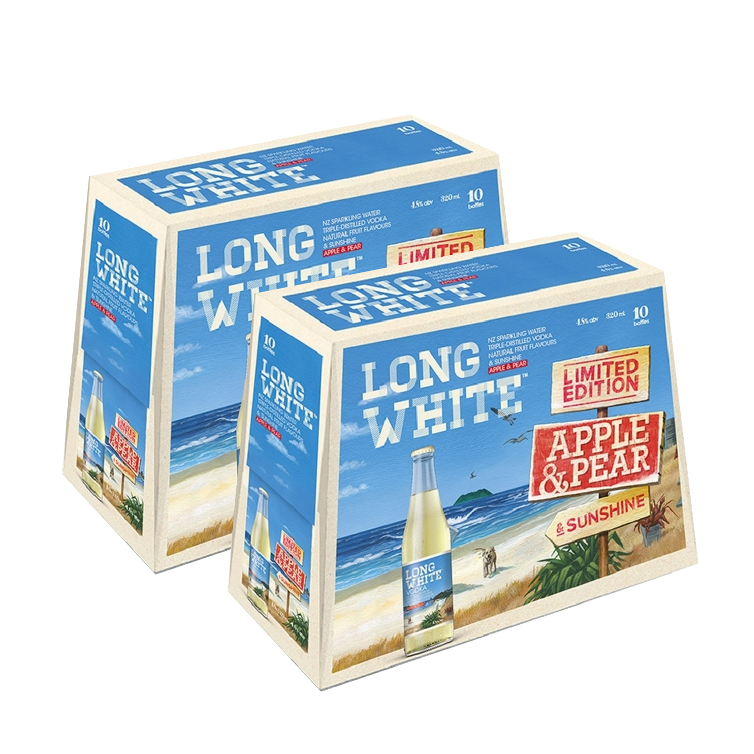 Long White Vodka & Apple & Pear 4.8 320ML (2x10) 20PK Winesale.co.nz