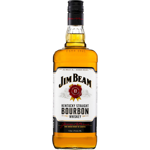 Jim Beam (USA) White label Bourbon 37% 1.125ltr