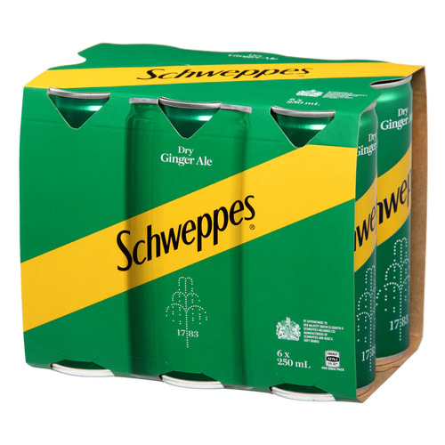 Schweppes Classic Ginger Ale 6pk CAN 250ml